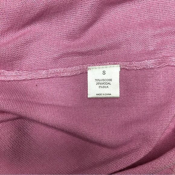 Dunffield Lane Pink Sweater Bicycle Print Silk Blend Barbie Pink Size Small - Picture 8 of 10